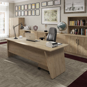 Anson executive desk with panel end legs 2000mm x 1000mm with modesty panel - barcelona walnut