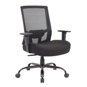 Isla bariatric operator chair with black fabric seat and mesh back