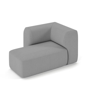 Snuggle modular soft seating large chase sofa with left hand arm and back