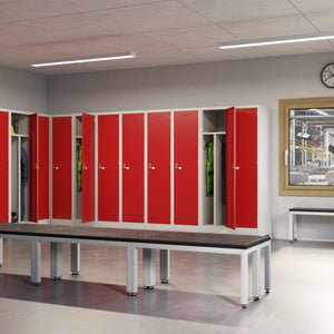 Steel police locker with 1 shelf and 1 coat rail