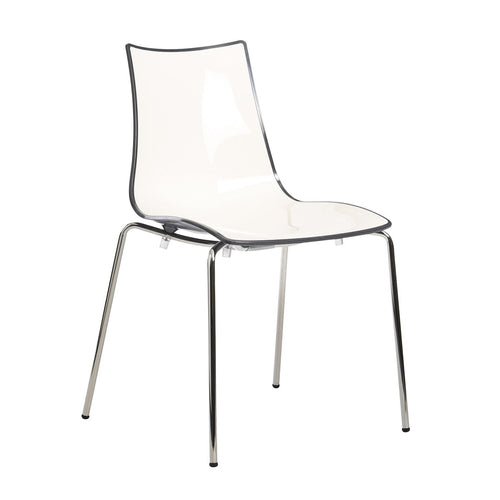 Gecko shell dining stacking chair with chrome legs - anthracite