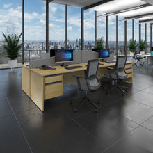 Load image into Gallery viewer, Contract 25 straight desk with 2 and 3 drawer pedestals and panel leg