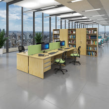 Load image into Gallery viewer, Contract 25 straight desk with 2 and 2 drawer pedestals and panel leg