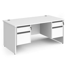 Load image into Gallery viewer, Contract 25 straight desk with 2 and 2 drawer pedestals and panel leg