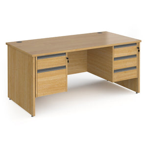Contract 25 straight desk with 2 and 3 drawer pedestals and panel leg