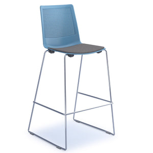 Harmony multi-purpose stool with seat pad and chrome sled frame