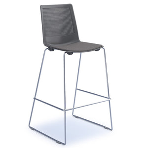 Harmony multi-purpose stool with seat pad and chrome sled frame