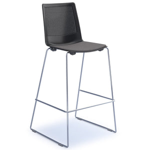 Harmony multi-purpose stool with seat pad and chrome sled frame