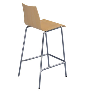 Fundamental dining stool in beech with chrome frame