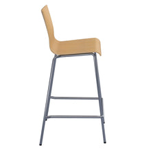 Load image into Gallery viewer, Fundamental dining stool in beech with chrome frame