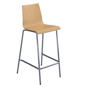 Fundamental dining stool in beech with chrome frame