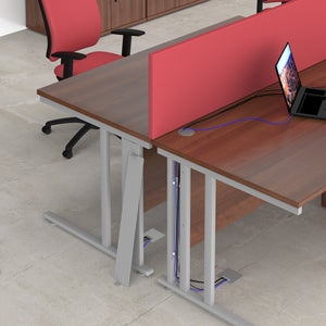 Maestro 25 straight desk with 2 and 3 drawer pedestals and cable managed leg frame