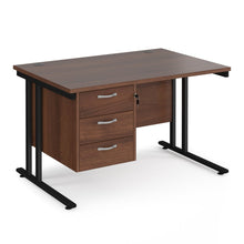 Load image into Gallery viewer, Maestro 25 straight desk with 3 drawer pedestal and cantilever leg frame