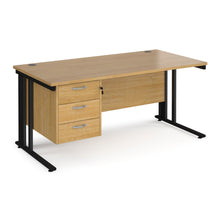 Load image into Gallery viewer, Maestro 25 straight desk with 3 drawer pedestal with cable managed leg frame