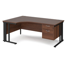 Load image into Gallery viewer, Maestro 25 left hand ergonomic desk with 2 drawer pedestal and cable managed leg frame