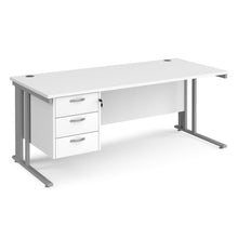Load image into Gallery viewer, Maestro 25 straight desk with 3 drawer pedestal with cable managed leg frame