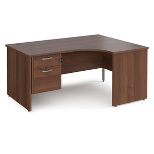 Maestro 25 right hand ergonomic desk with 2 drawer pedestal and panel end leg