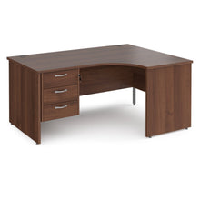 Load image into Gallery viewer, Maestro 25 right hand ergonomic desk with 3 drawer pedestal and panel end leg