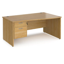 Load image into Gallery viewer, Maestro 25 right hand wave desk with 2 drawer pedestal and panel end leg
