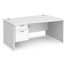 Load image into Gallery viewer, Maestro 25 right hand wave desk with 2 drawer pedestal and panel end leg