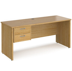 Maestro 25 straight desk 600mm deep with 2 drawer pedestal and panel end leg