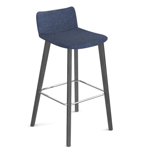 Remy fully upholstered high stool with black oak legs