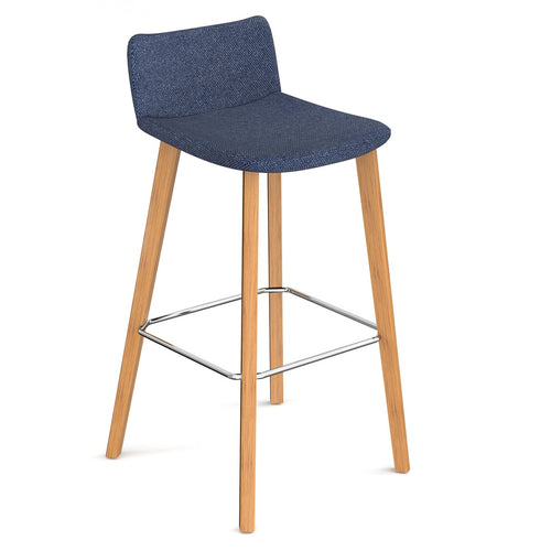 Remy fully upholstered high stool with natural oak legs