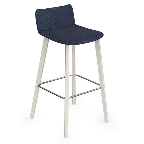 Remy fully upholstered high stool with white oak legs