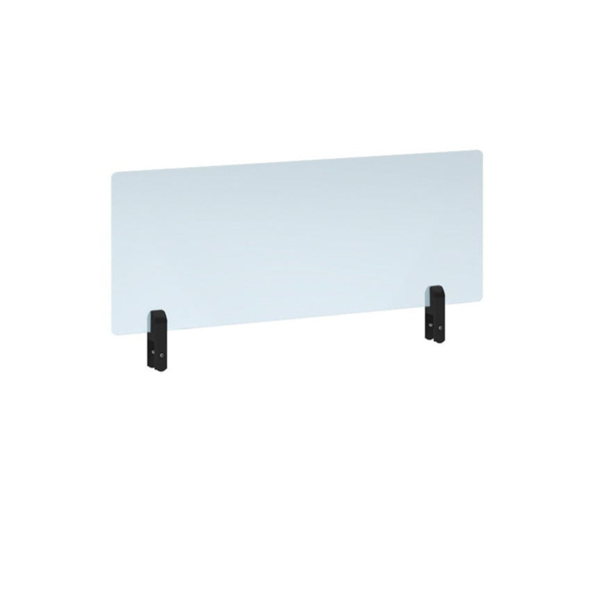 Desktop clear acrylic screen topper with black brackets